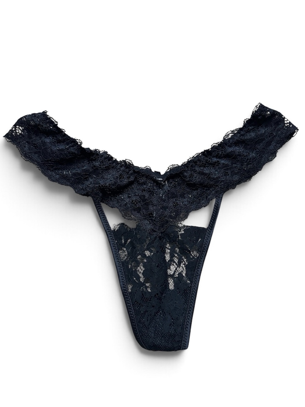 intimissimi Black Lace V-Front Thong
